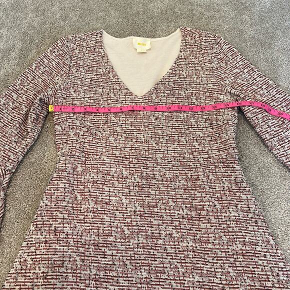Maeve by Anthropologie Susie Swing Tweed Dress Bell Sleeves White Red Size S - Picture 9 of 10